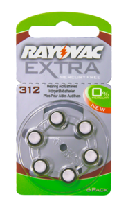 Rayovac (short tab) size 312 battery